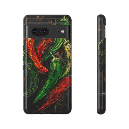 Green and Red Chili Peppers Phone Case