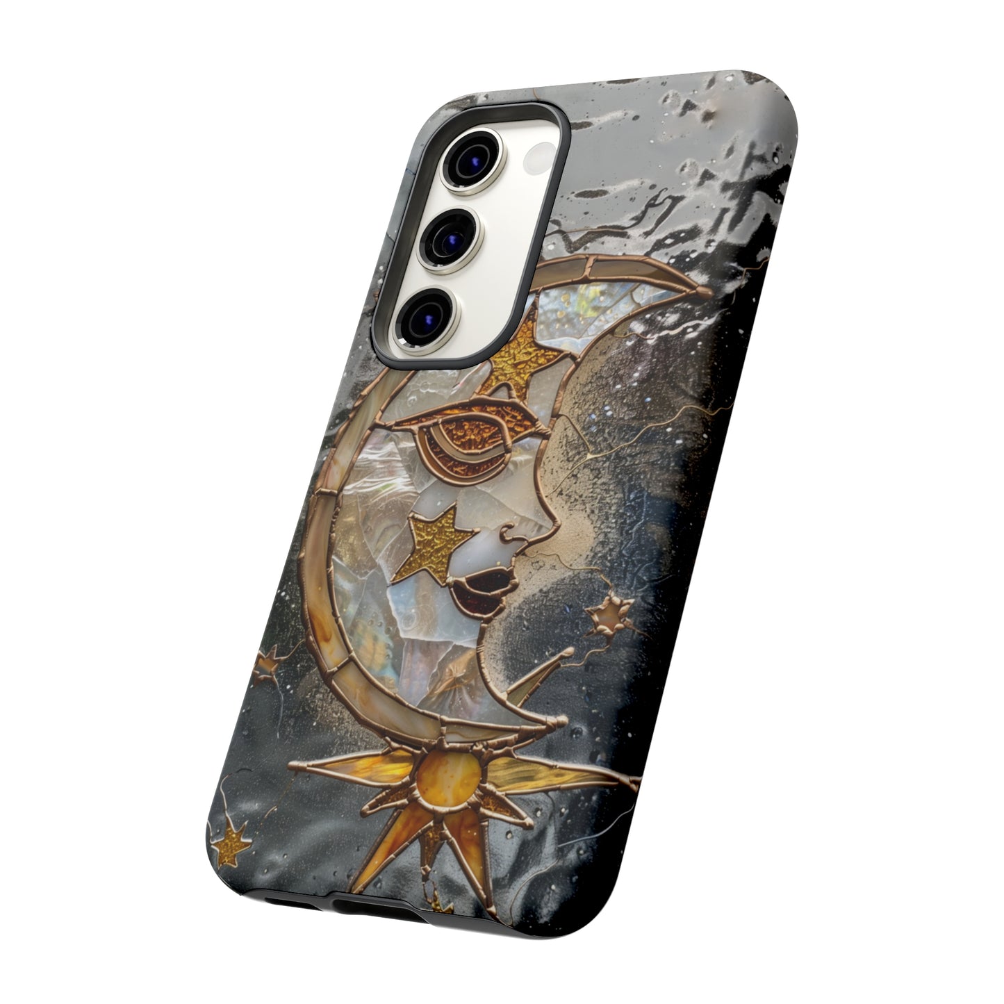 Moon Stars Liquid Glass Starry Night Phone Case