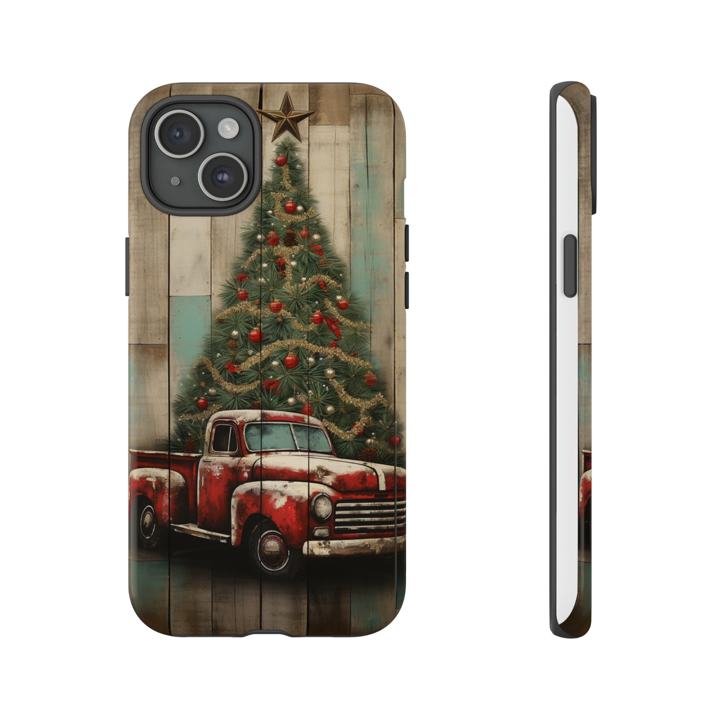 Classic Red Pickup Truck Christmas Phone Case