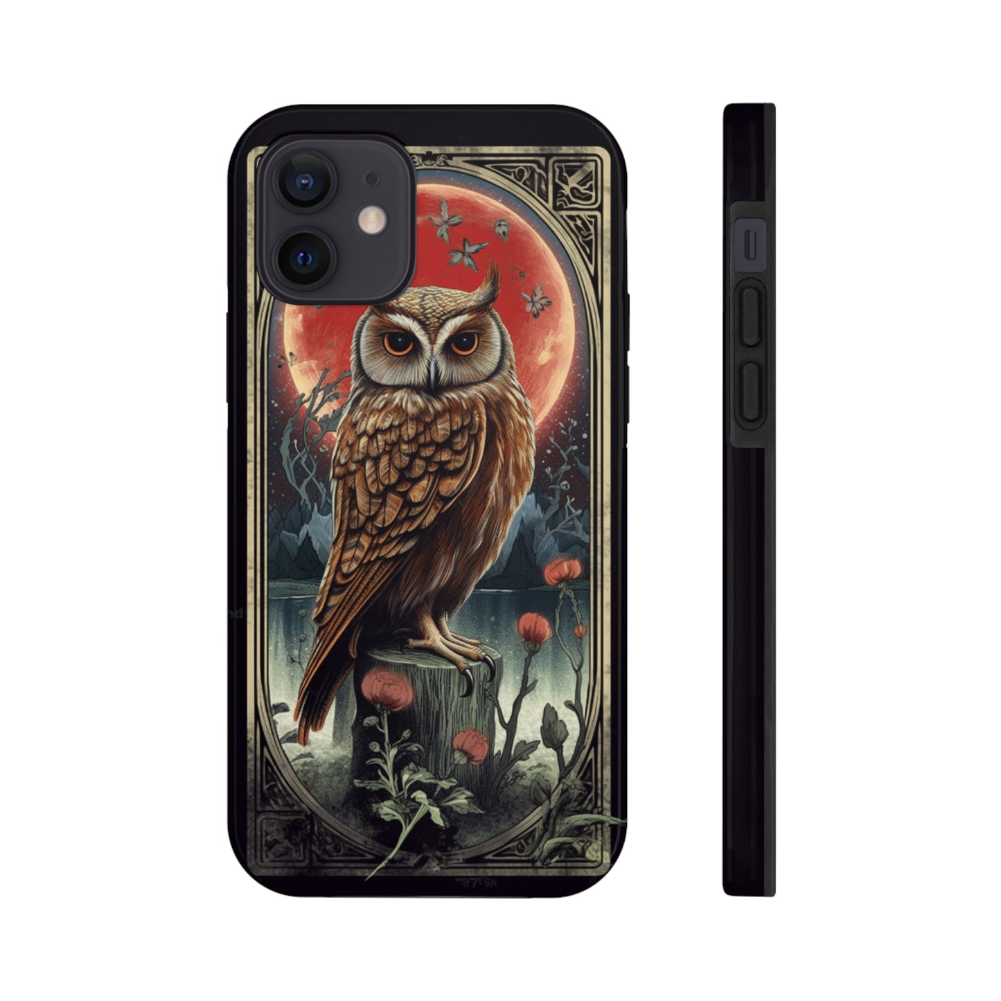 The Hermit Owl Tarot | Dark Academia Aesthetic Retro Tough iPhone Case | Embrace Mystical Vibes with Captivating Tarot Art and Reliable Protection