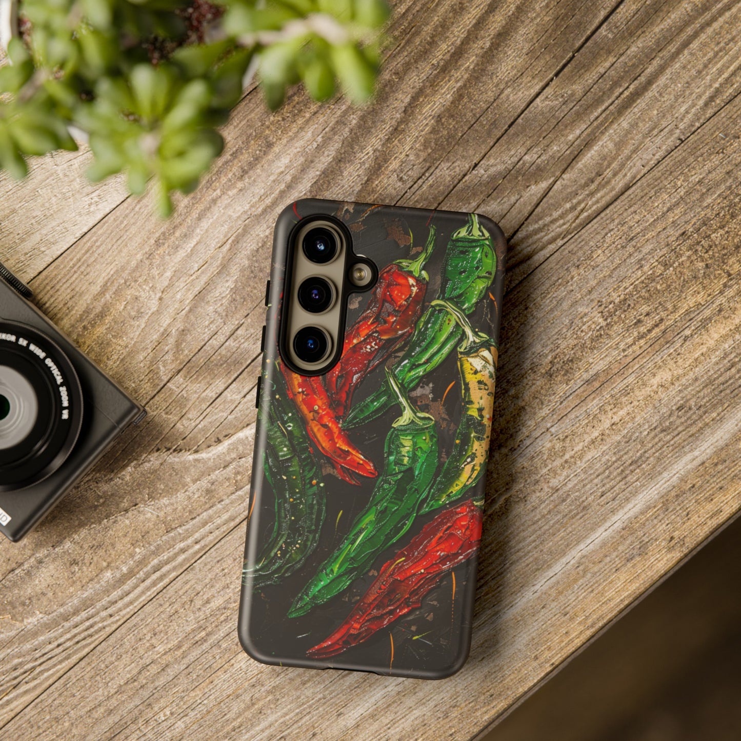 Green and Red Chili Peppers Phone Case