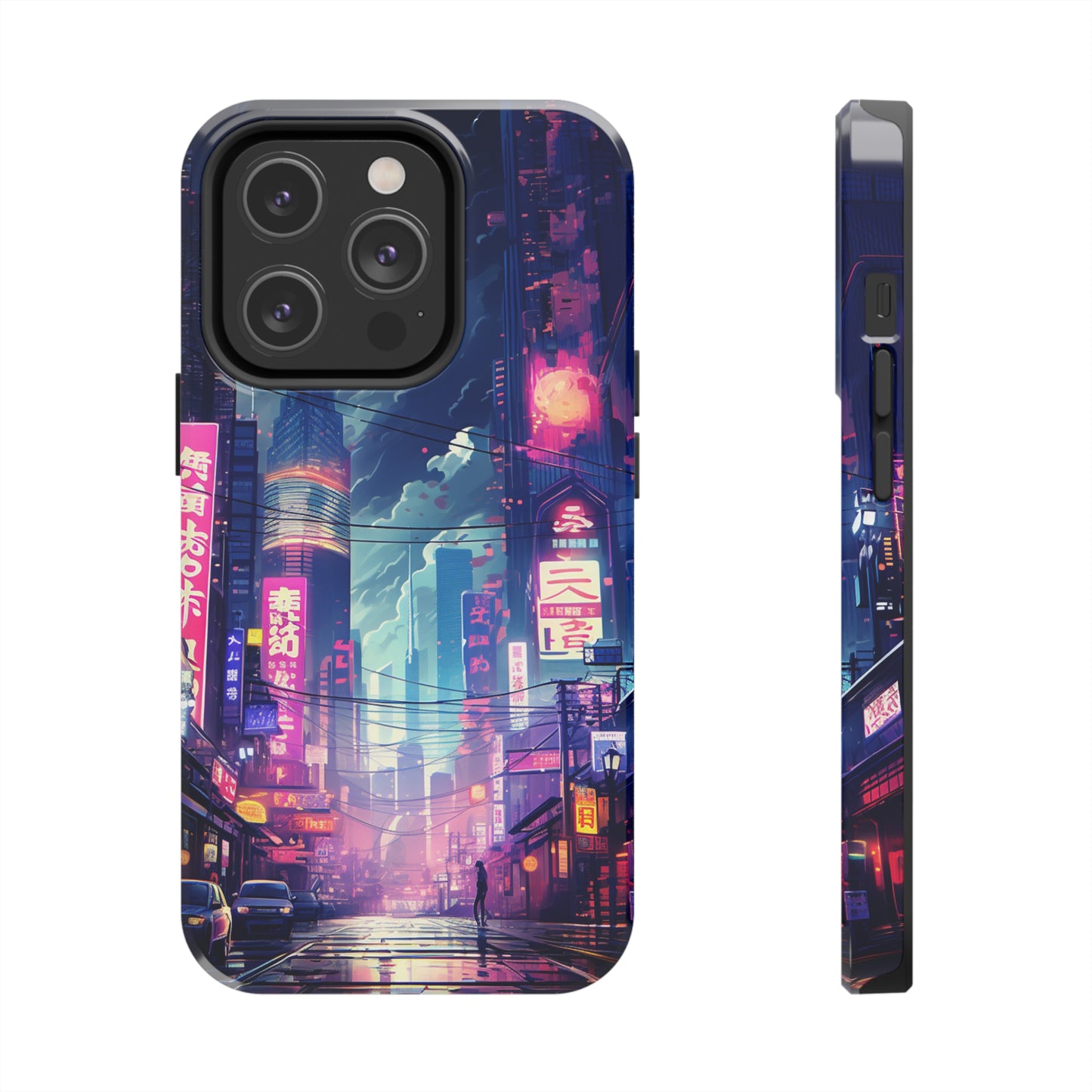 Synthwave Japanese Cyberpunk Night City iPhone Case