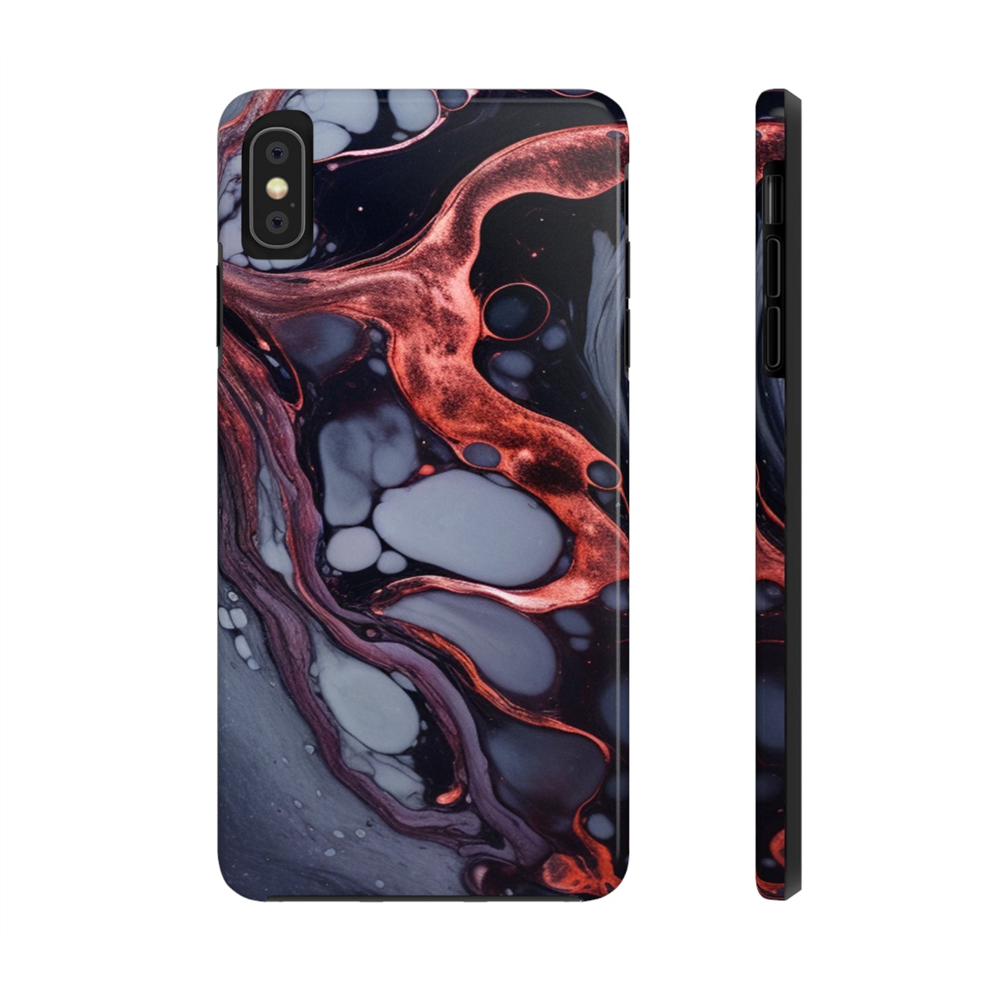 Marbled Dark Lava Flow Phone Case | Embrace the Vibrant Magma Vibes