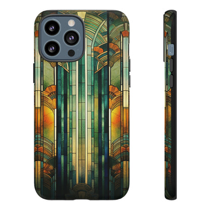 Art Deco Stained Glass floral Phone Case for iPhone 15, 14, Pro Max, 13, 12 & Samsung Galaxy S23, S22, S21, Google Pixel