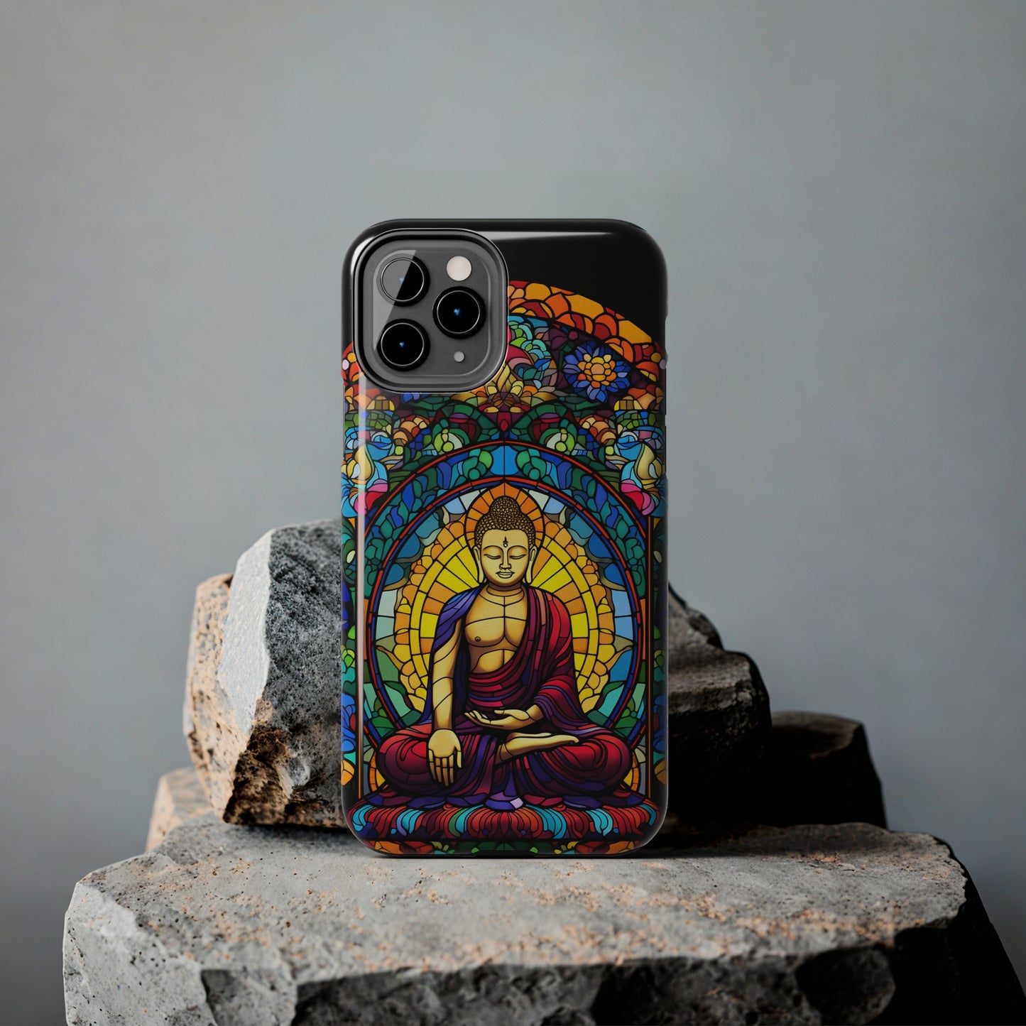 Stained Glass Magic: Psychedelic Tibet Buddha Mandala