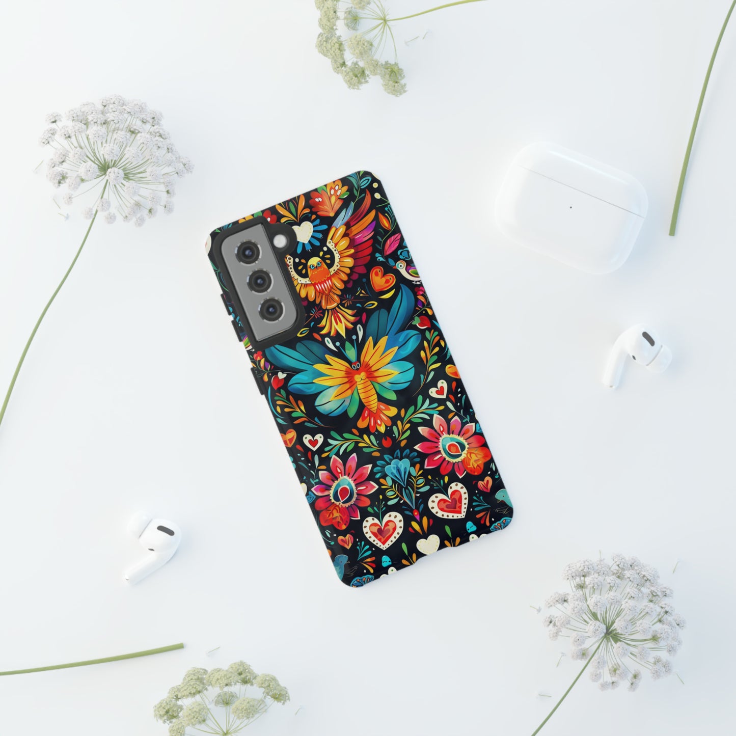 Floral Explosion Magic Hearts Phone Case