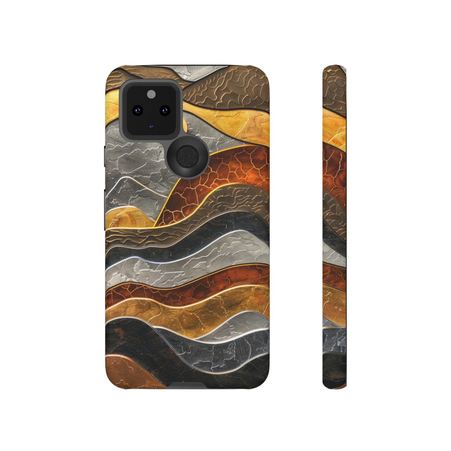 Abstract Gold and Silver Mountain Design Phone Case