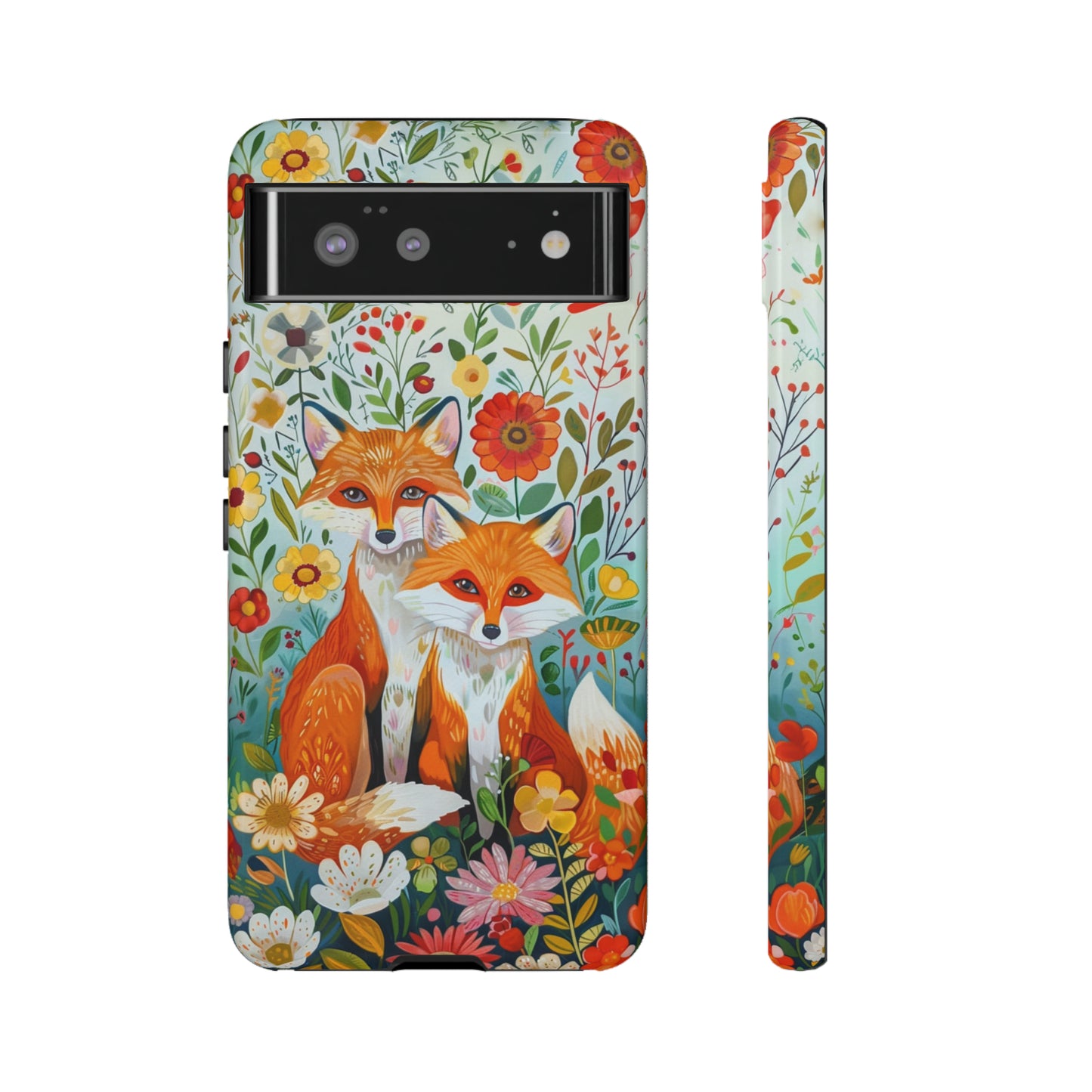 Foxes in the Floral Garden Phone Case