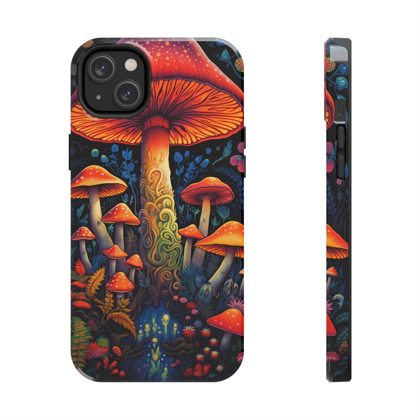 Trippy Magic Mushroom Tough iPhone Case | Psychedelic Art Phone Cover