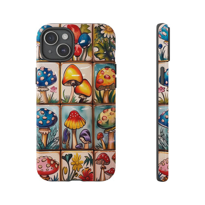 Trippy Magic Mushroom Tile  Abstract Art Phone Case