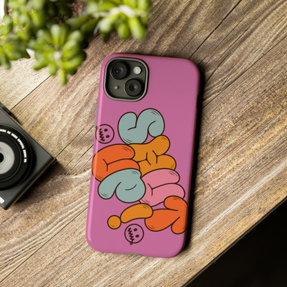 Shut Up Phone Case | Warm Retro Psychedelic Colors | For iPhone, Pixel, Samsung