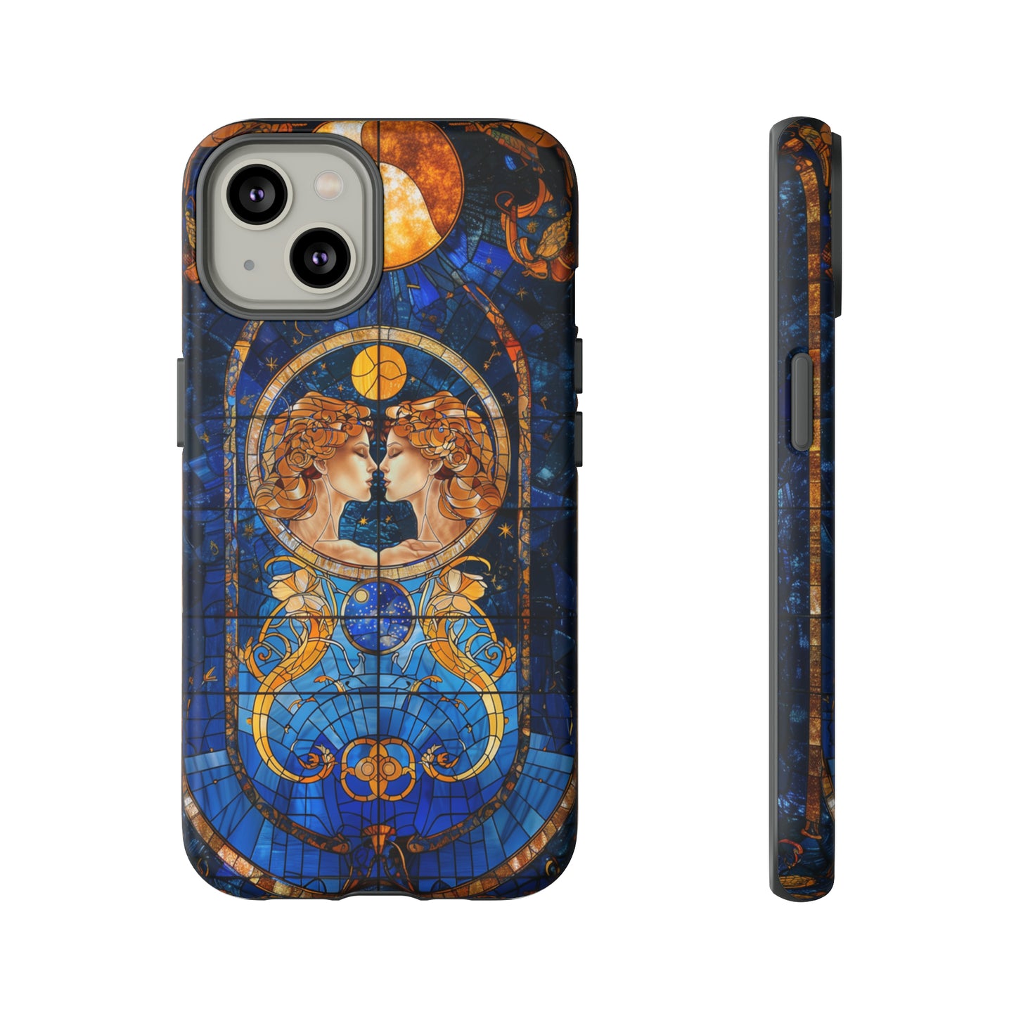 Gemini Astrology Stained Glass Phone Case