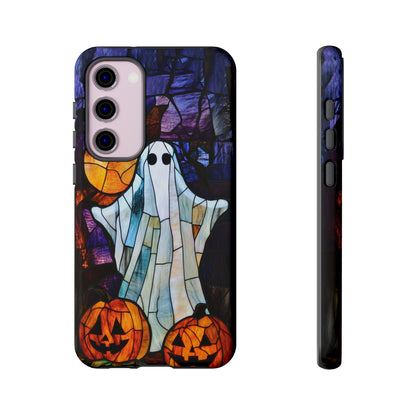 Stained Glass Halloween Ghost and Jack-o'-Lanterns Phone Cover