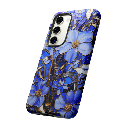 Periwinkle Stained Glass with Gold Inlay Phone Case for iPhone 15, 14, Pro Max, 13, 12 & Samsung Galaxy S23, S22, S21, Google Pixel