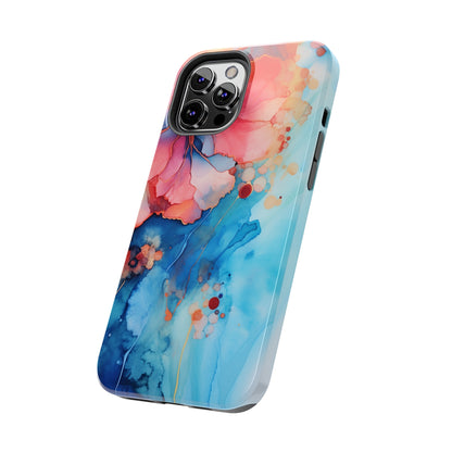 Marbled Floral Watercolor Phone Case | Embrace the Mesmerizing Multicolor Art