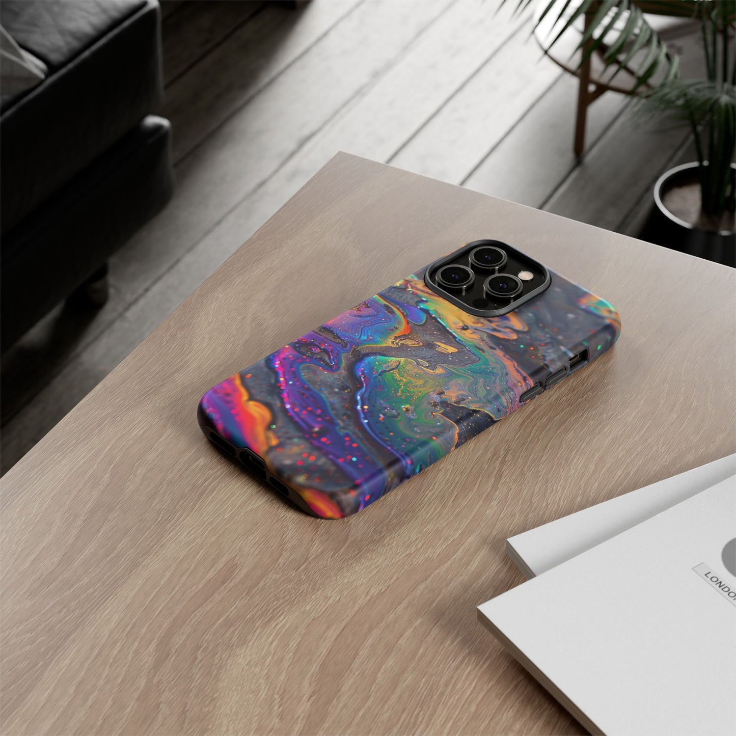 Opalescent Marbled Holographic Print Phone Case