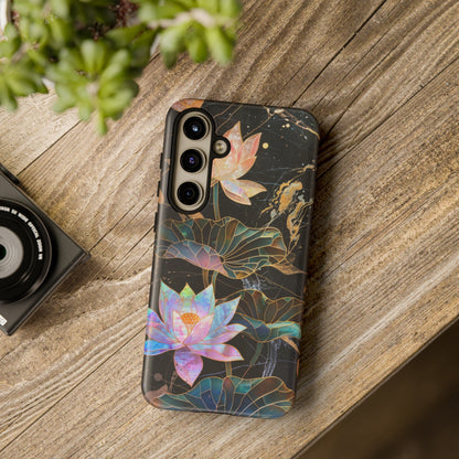 Zen Stained Glass Lotus Floral Design Phone Case