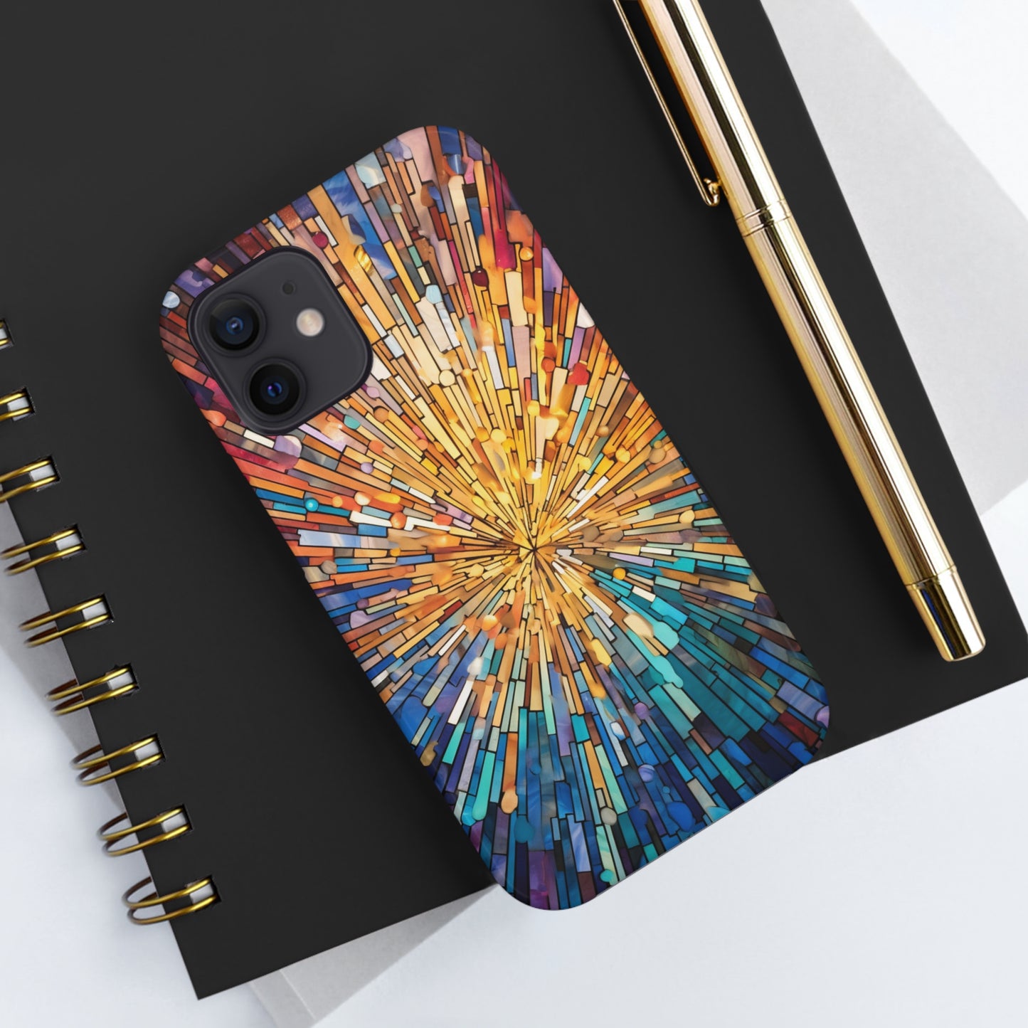 Stained Glass Sunburst Magic Tough iPhone Case | Embrace Vibrant Style and Reliable Protection