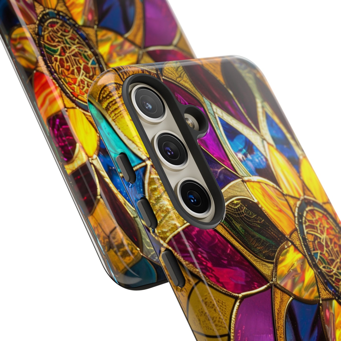 Cosmic Stained Glass Mandala Phone Case