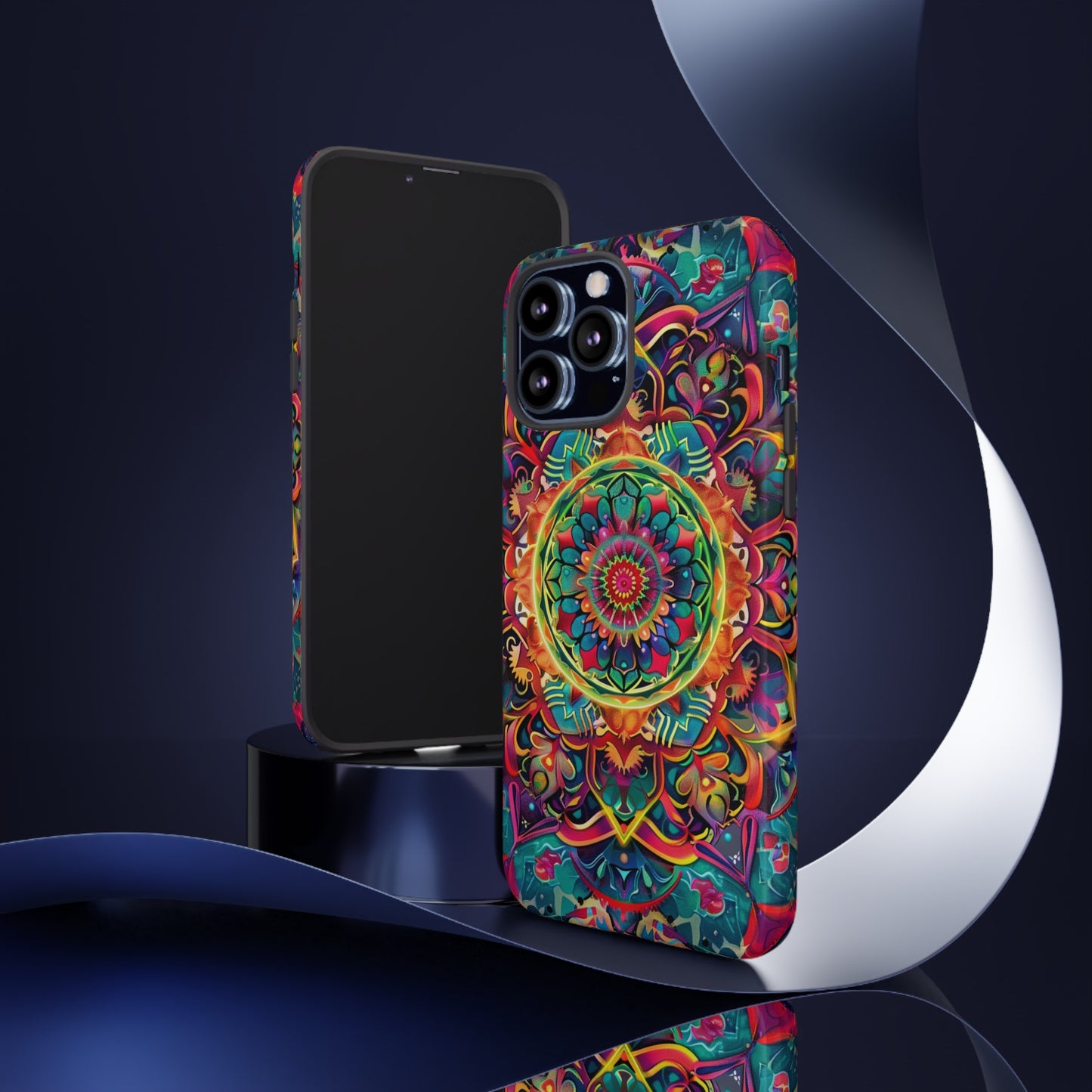 Cosmic Stained Glass Mandala Phone Case