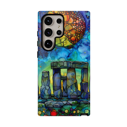 Stonehenge Neolithic Full Moon Stained Glass Watercolor Phone Cover