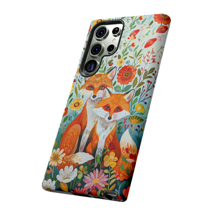 Foxes in the Floral Garden Phone Case