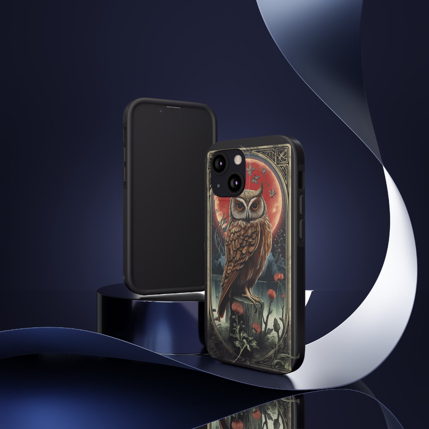 The Hermit Owl Tarot | Dark Academia Aesthetic Retro Tough iPhone Case | Embrace Mystical Vibes with Captivating Tarot Art and Reliable Protection