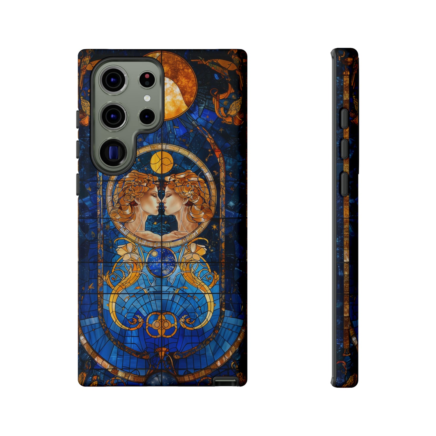 Gemini Astrology Stained Glass Phone Case