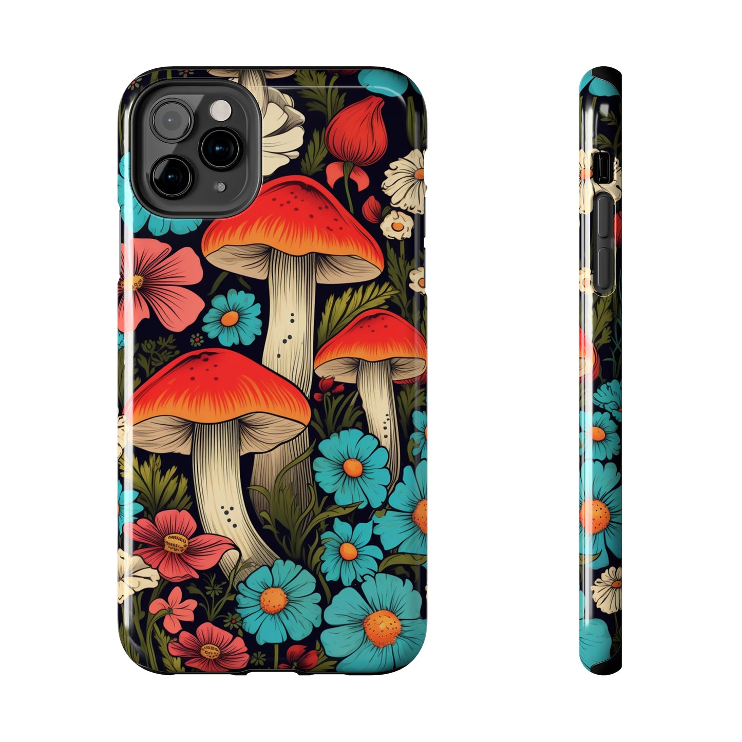 Psychedelic Retro Mushrooms iPhone case | Dive into Vintage Vibes