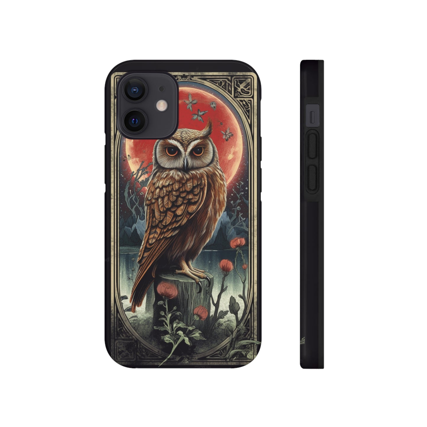 The Hermit Owl Tarot | Dark Academia Aesthetic Retro Tough iPhone Case | Embrace Mystical Vibes with Captivating Tarot Art and Reliable Protection