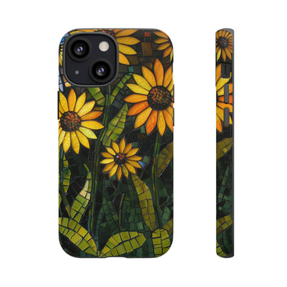 Yellow and Gold Daisy Mosaic Stained Glass Phone Case