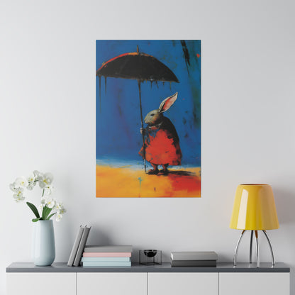 Rabbit in the Rain Pop Art | Stretched Canvas Print