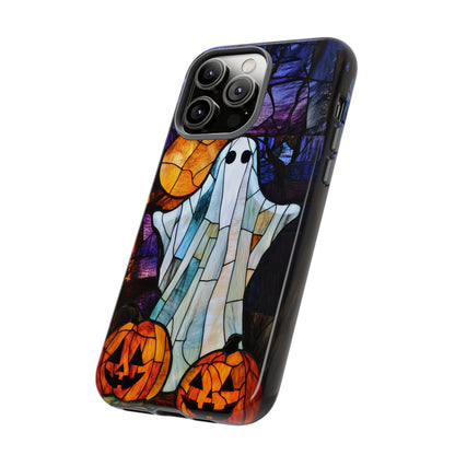 Stained Glass Halloween Ghost and Jack-o'-Lanterns Phone Cover