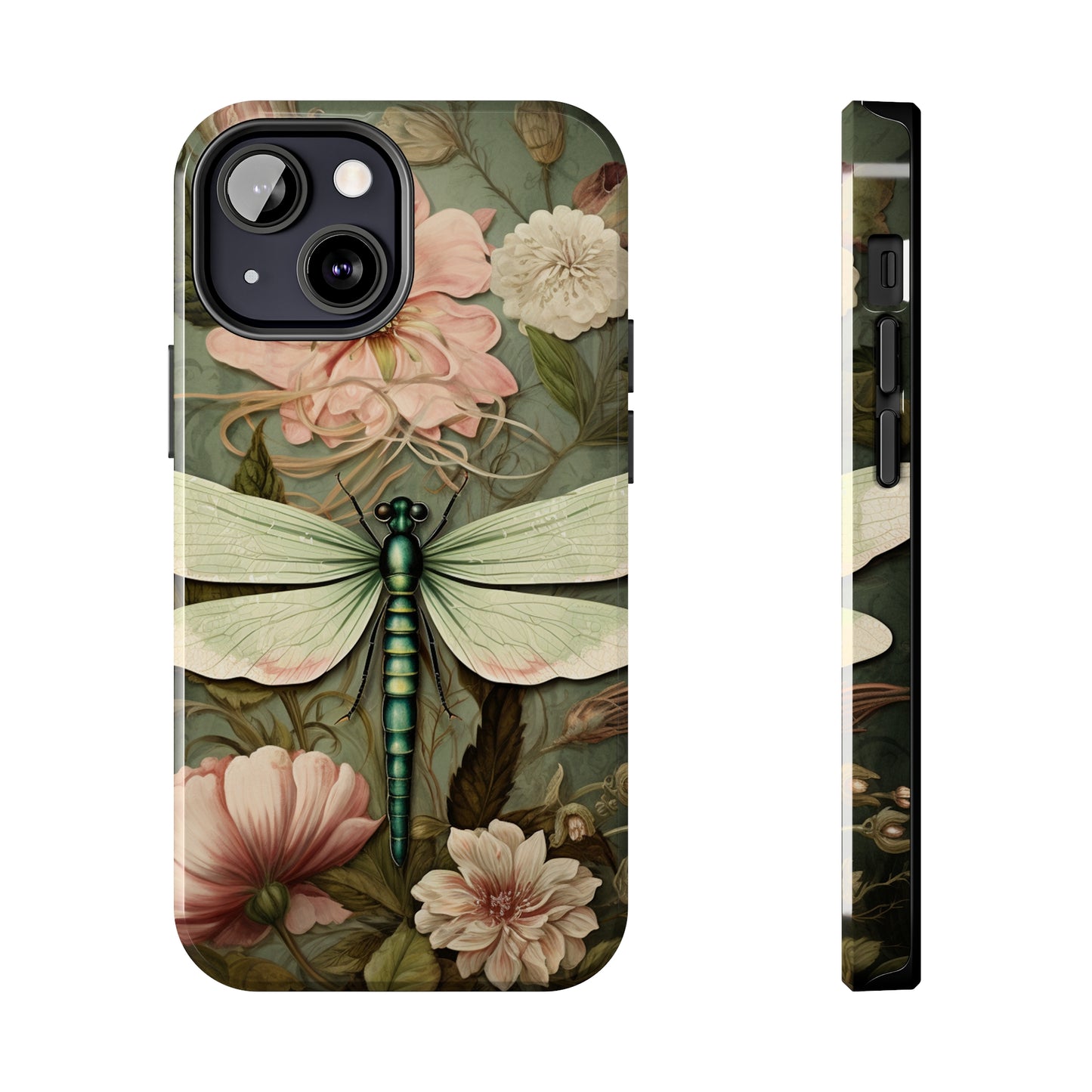 Vintage Floral Dragonfly iPhone Case | Embrace the Grace of Nature's Beauty