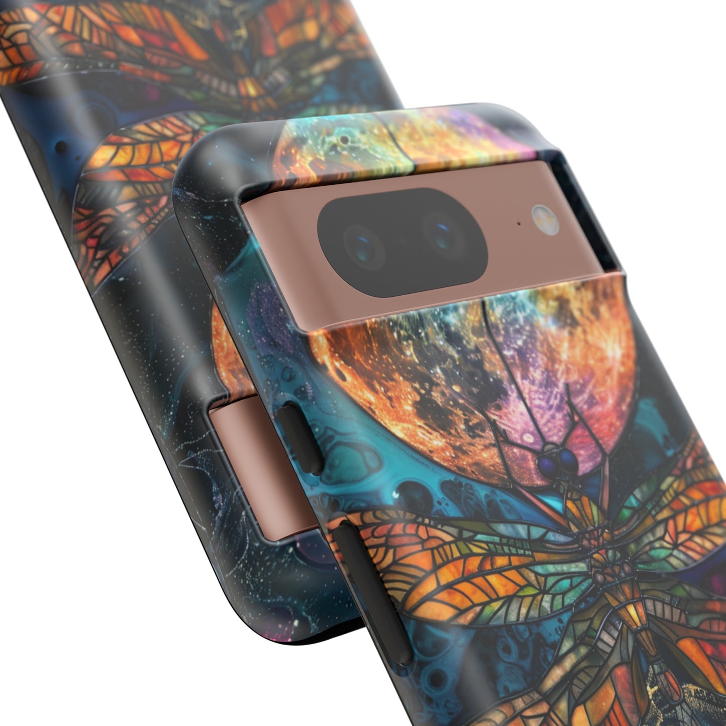 Full Moon Stained Glass Dragonfly Phone Cover