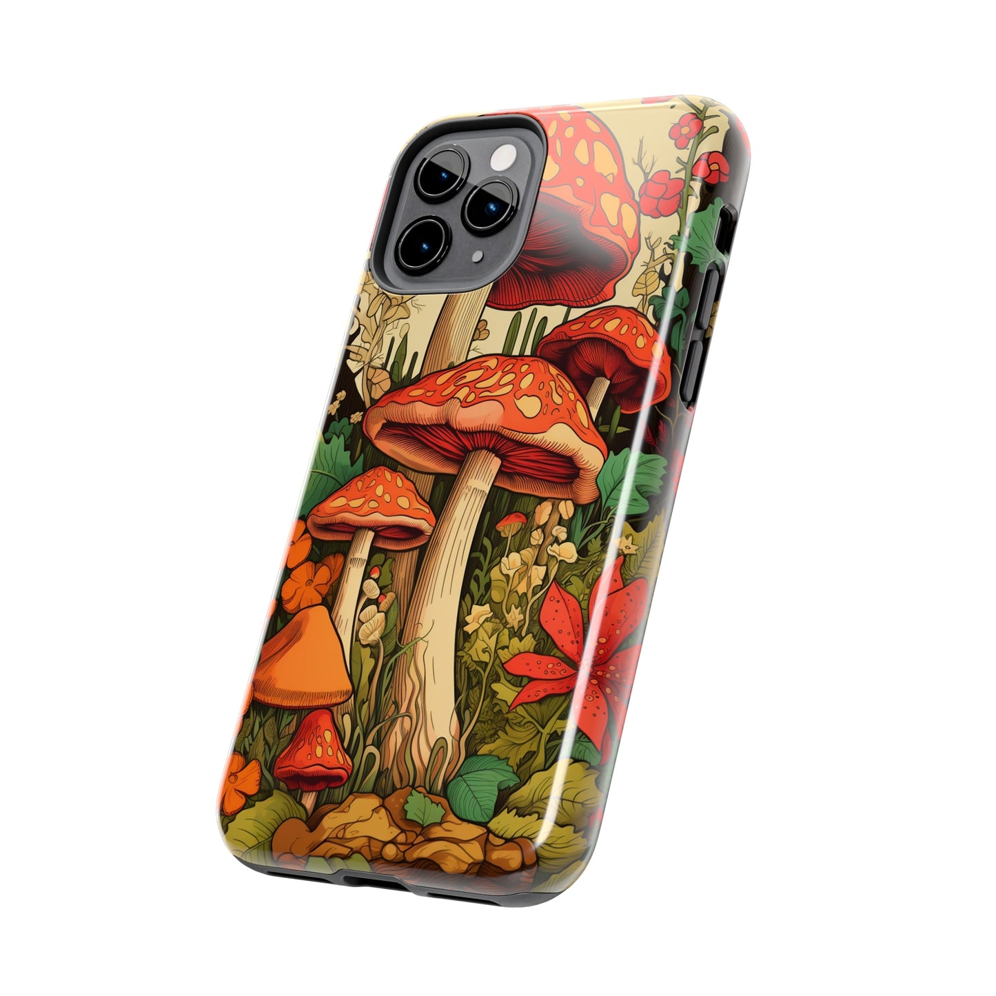 Psychedelic Retro Mushrooms: Dive Deep into Nostalgic Vibes | iPhone Case