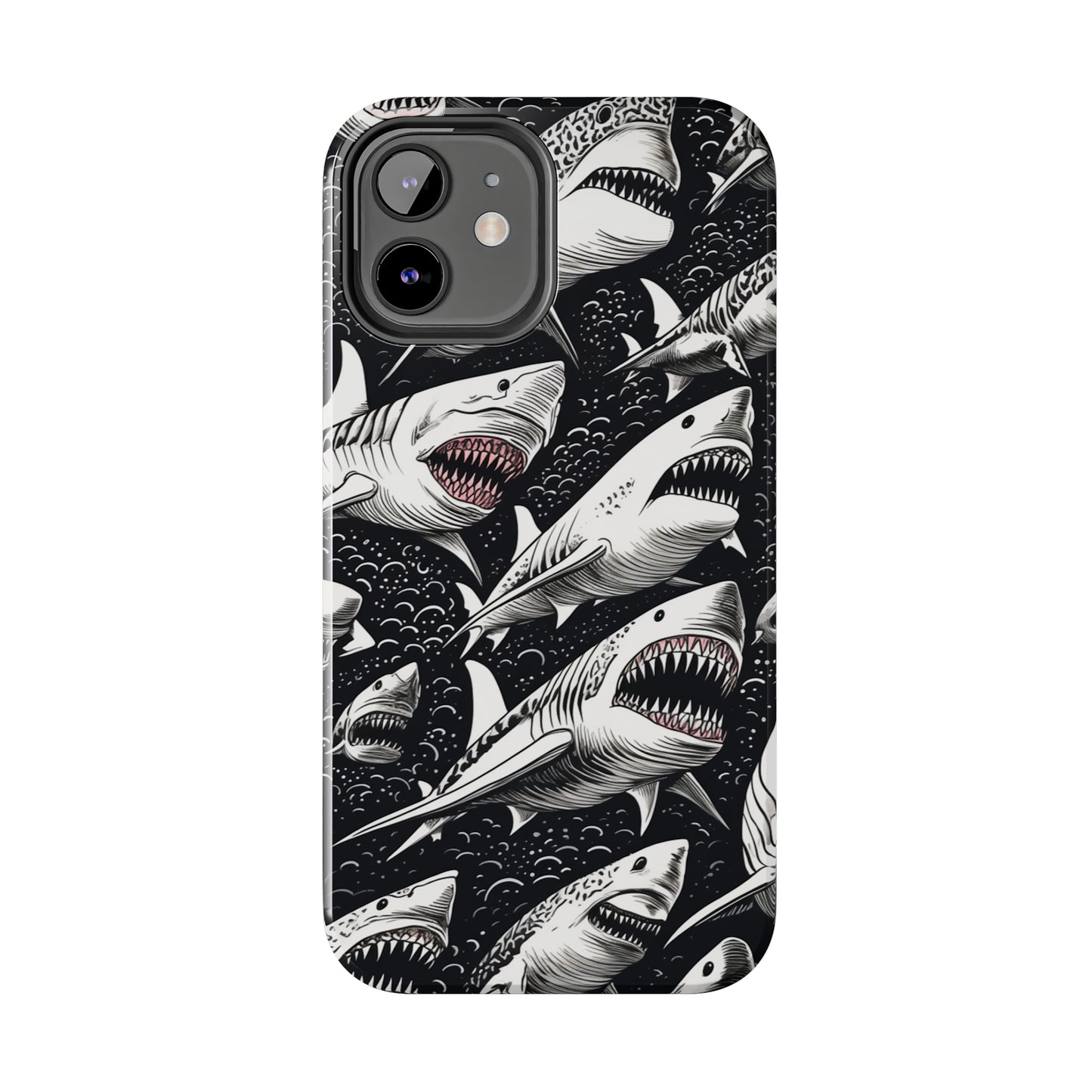 Deep Blue Mystery: Majestic Shark Design | Aquatic Adventure iPhone Case