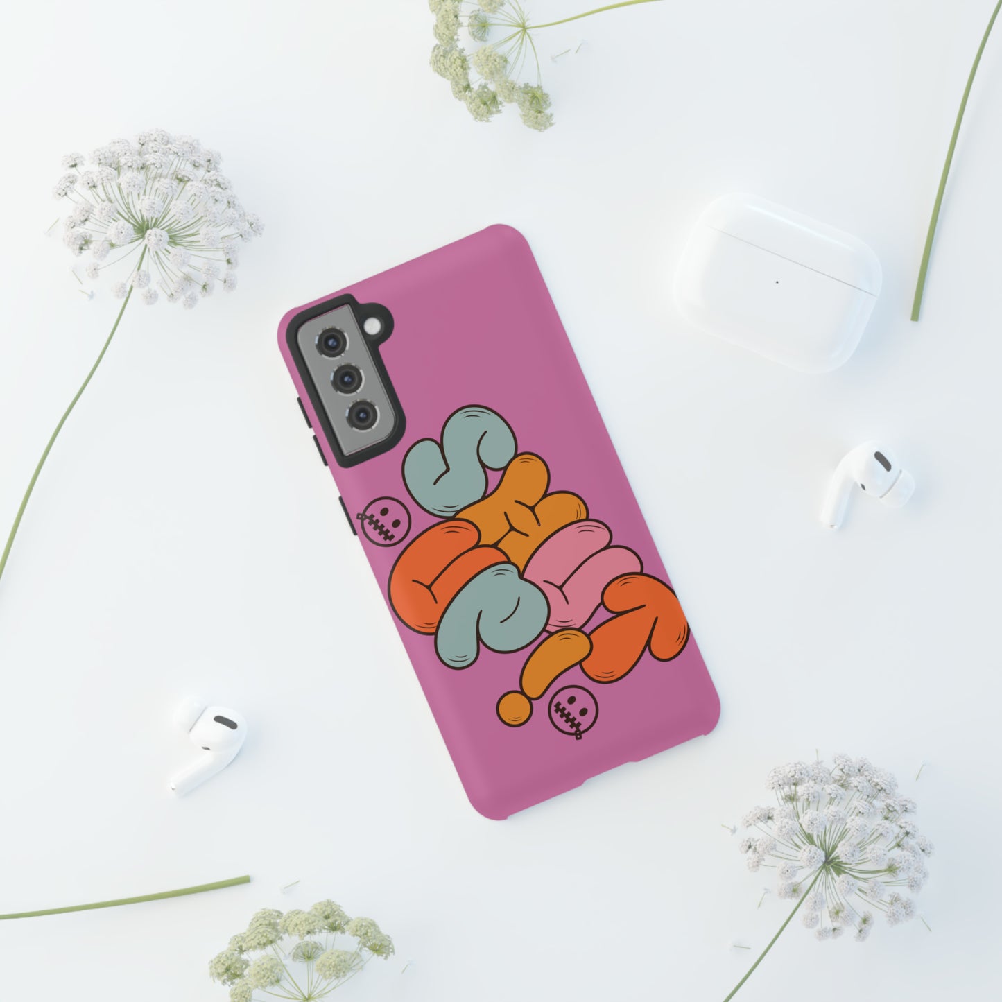 Shut Up Phone Case | Warm Retro Psychedelic Colors | For iPhone, Pixel, Samsung