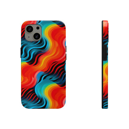 Color Splash Wave Pattern Tough iPhone Case | Embrace Vibrant Style and Reliable Protection