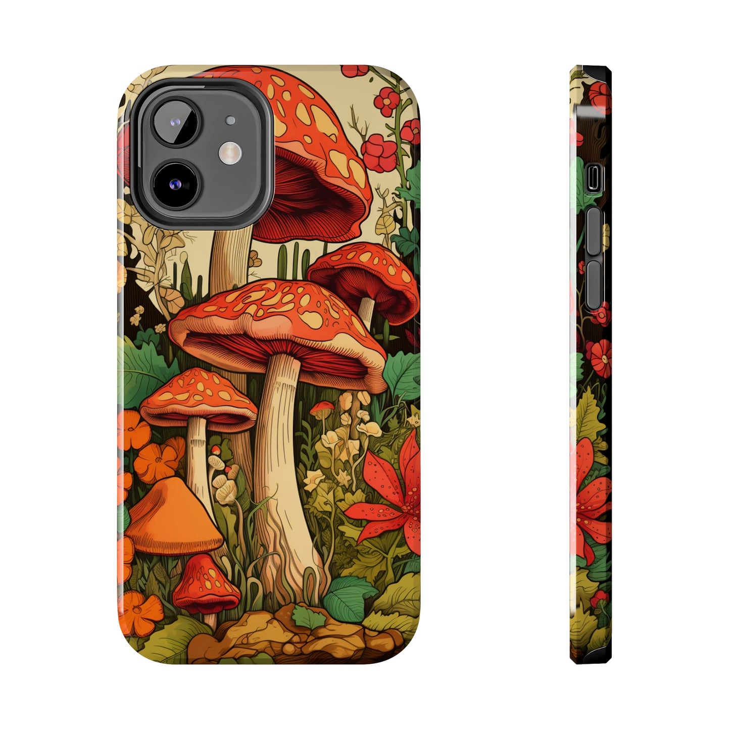 Psychedelic Retro Mushrooms: Dive Deep into Nostalgic Vibes | iPhone Case