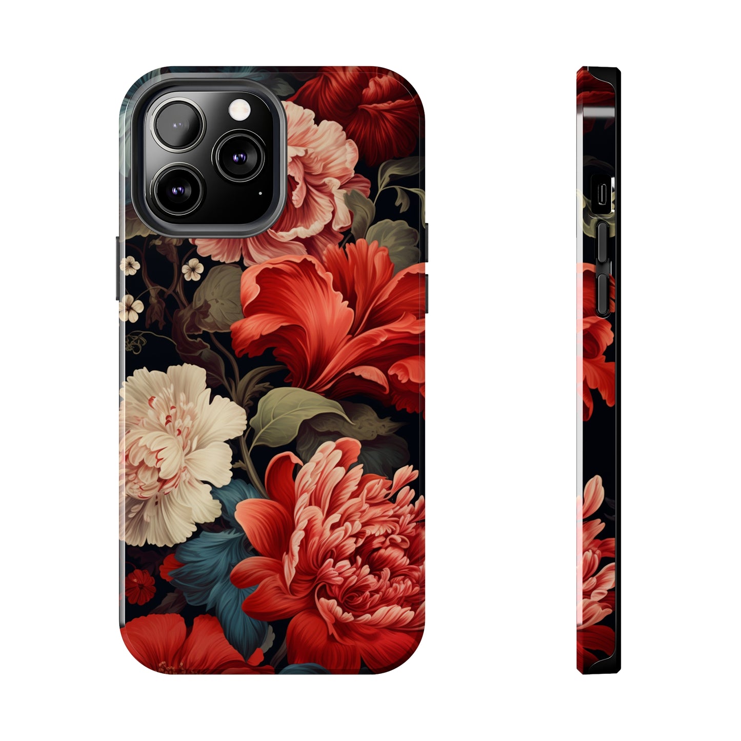 Vintage Floral Aesthetic Phone Tough Case Antique Print for iPhone 14 11 Pro 12 13 XR XS X 7+ 8 Boho Nature Flowers Cottage Core