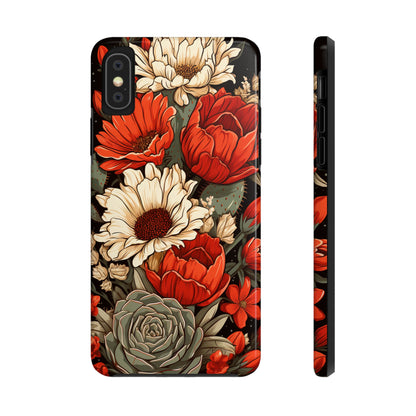 Vintage Floral Cactus iPhone Tough Case