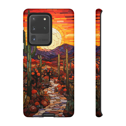 Desert Sunset Cactus Mosaic Tile