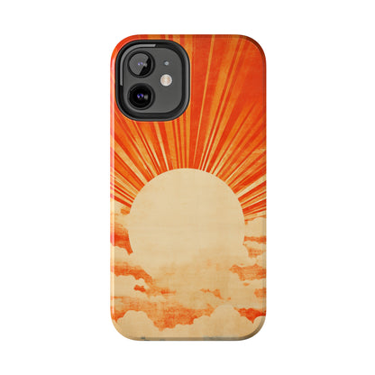 Retro Abstract Sunburst iPhone Case | Embrace the Nostalgic Charm of Artistic Rays