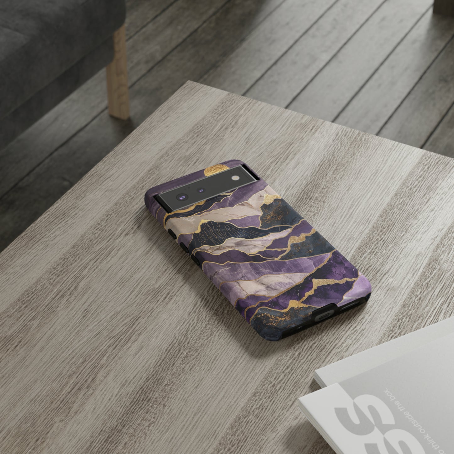 Abstract Purple Gold Mountain Phone Case