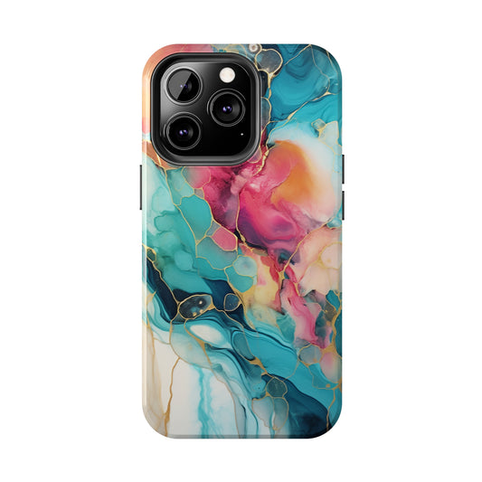 Marbled Gold Watercolor iPhone Case | Embrace the Mesmerizing Color splash Art