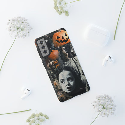 Vintage Halloween Collage Wednesday Goth Style Jackolantern Spooky Phone Cover