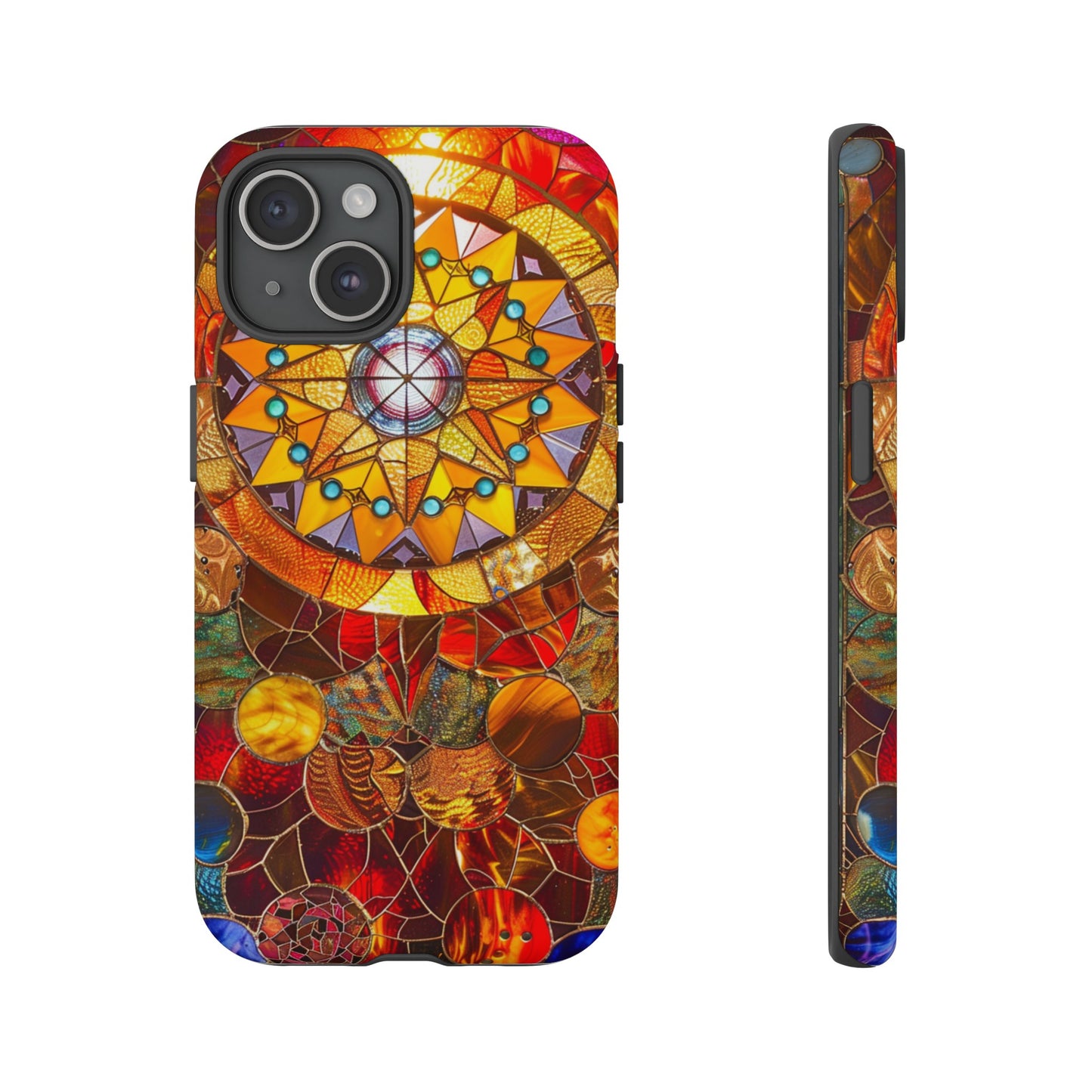 Cosmic Stained Glass Mandala Phone Case