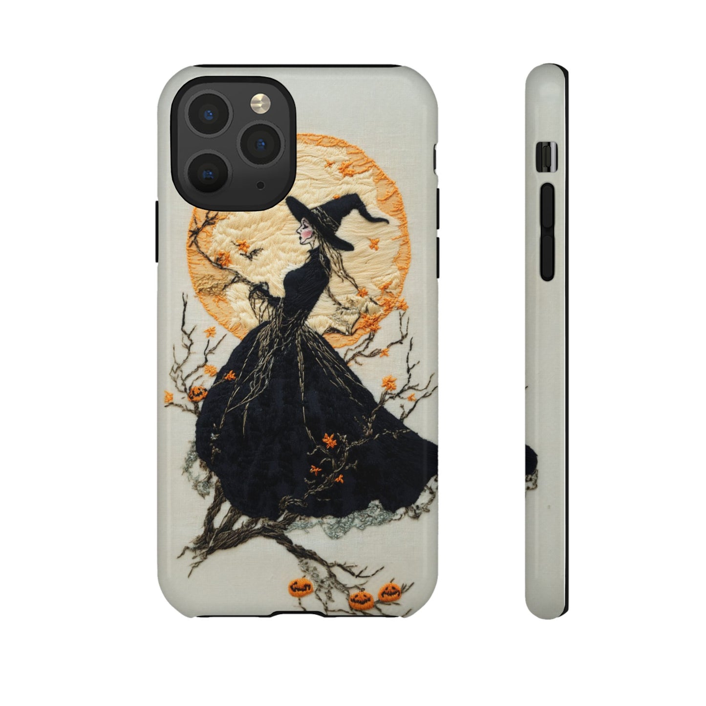 Halloween Witch Autumn iPhone Case, Embroidered Style