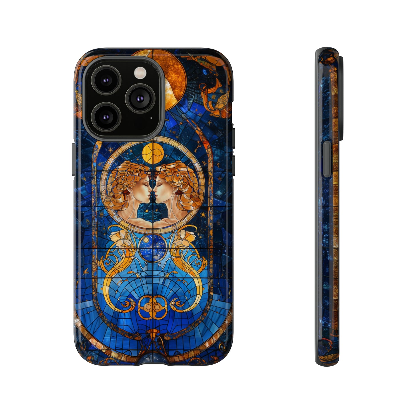 Gemini Astrology Stained Glass Phone Case